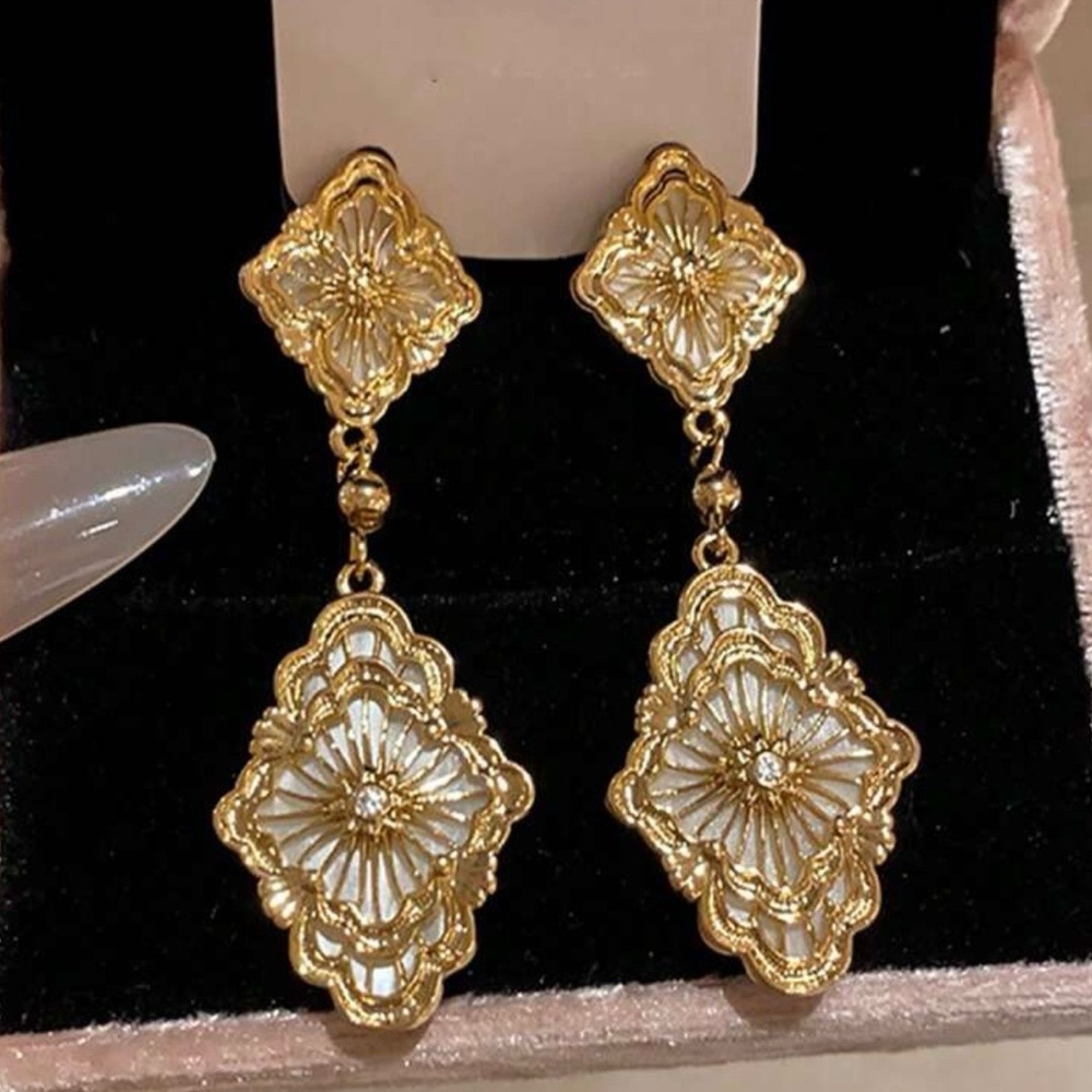 Elegant Gold and Silver Drop Earrings